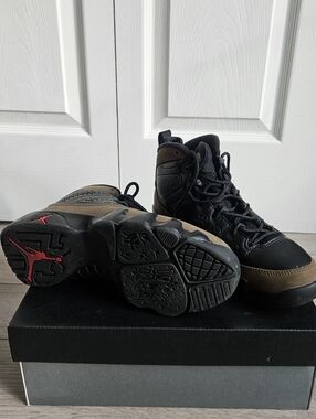 Jordan Black and Brown High-Top Sneakers Size 5Y